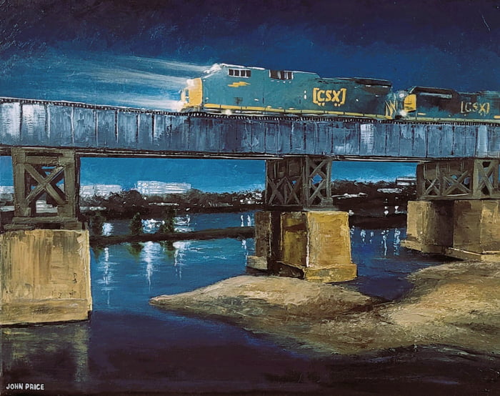 Oil Painting of the CSX Train in Richmond, Virginia - 9GAG