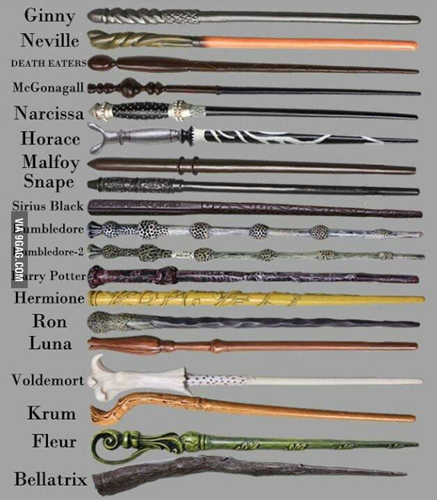The wands used in the Harry Potter movies. - 9GAG