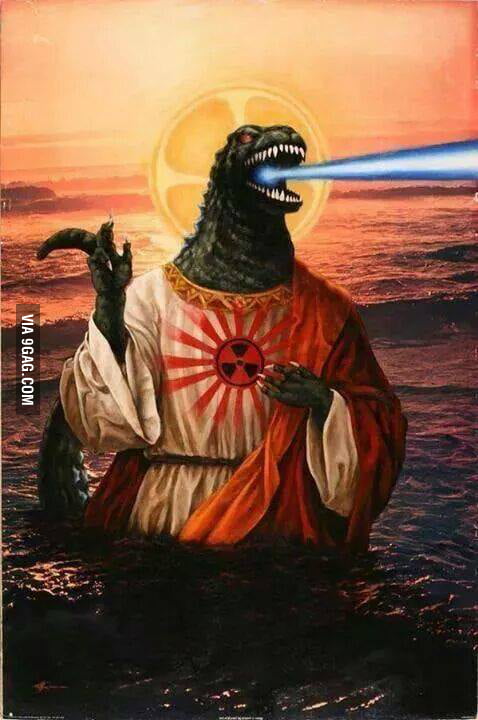 In Godzilla We Trust Gag