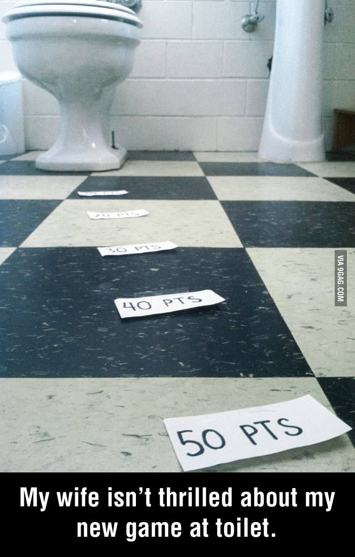 My wife isnt thrilled about my new game at toilet.