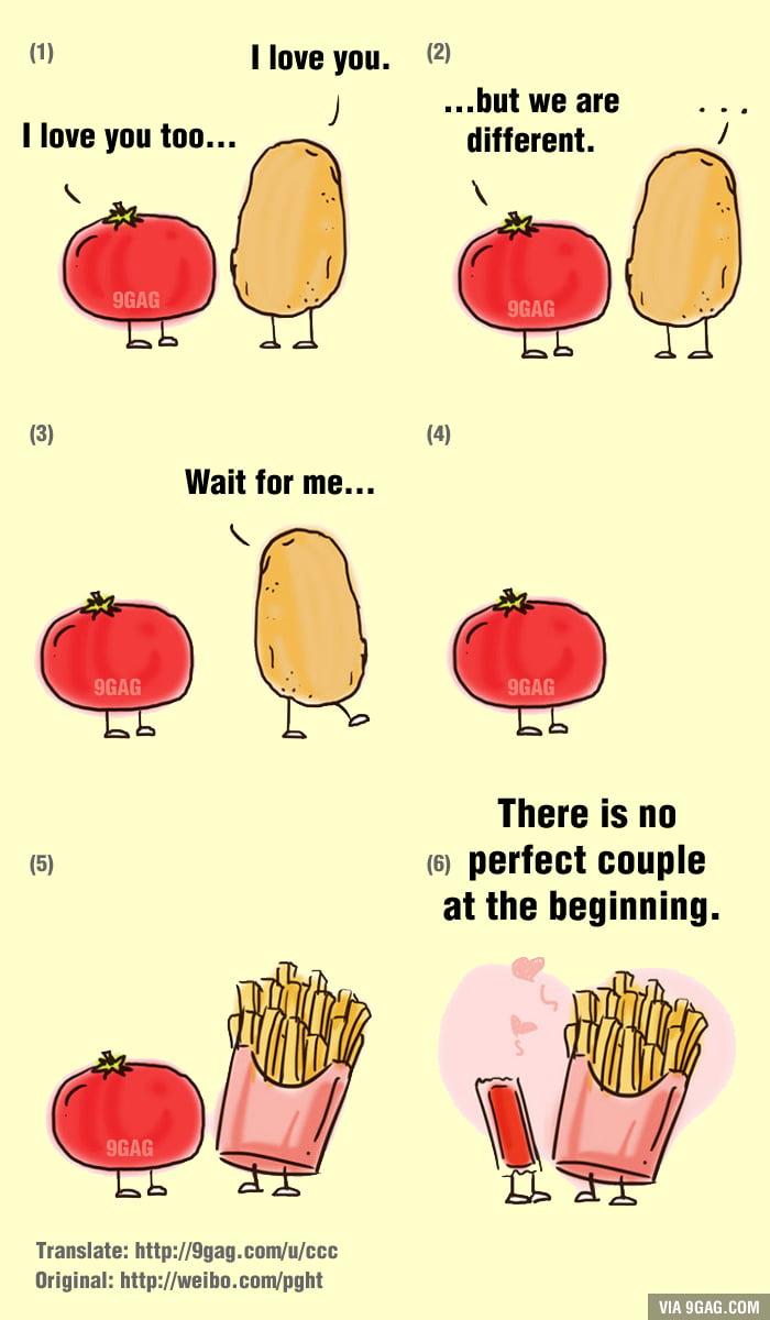 The Love Story Between Tomato And Potato Teaches Us One Thing 9gag