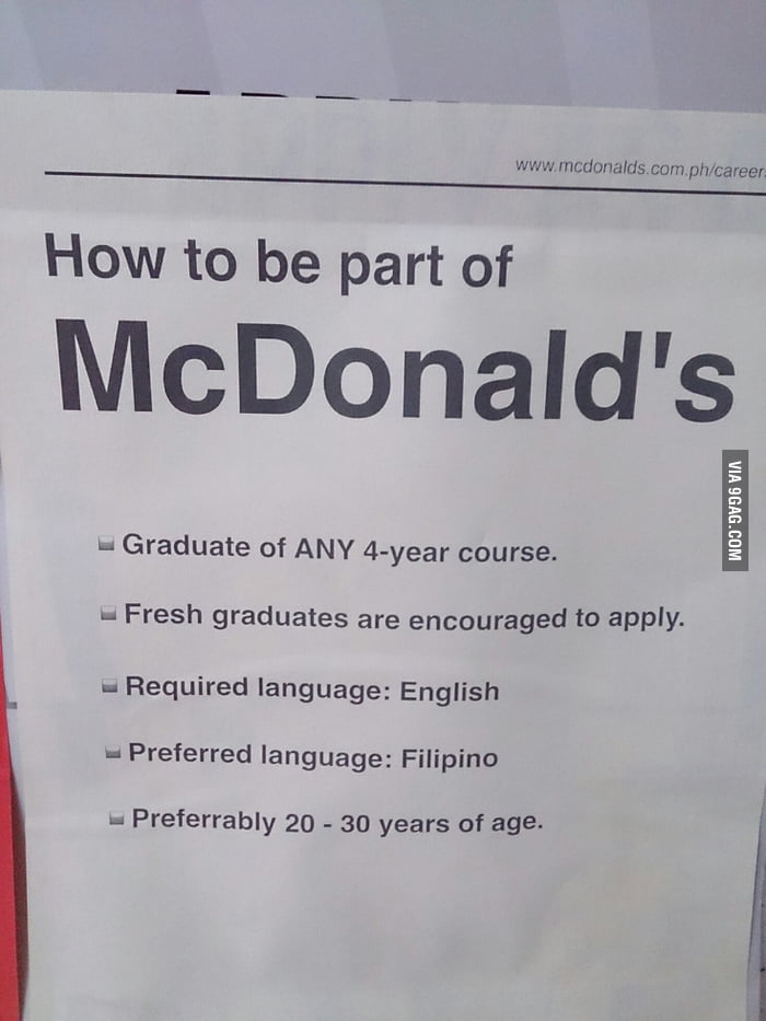 College Degree Gets You Mcdonald S Where I M From 9gag College Degree Gets You Mcdonald S Where I M From 9gag