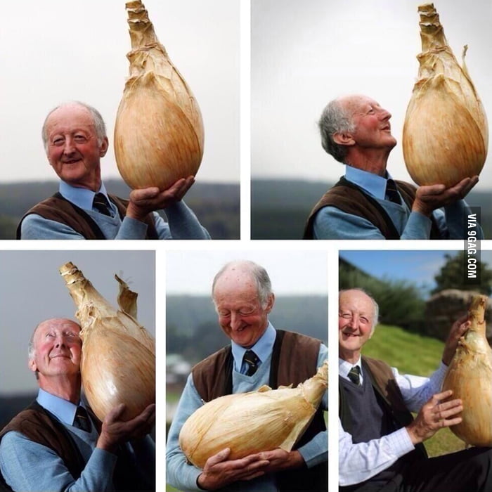 This picture of a man with his onion makes me happy. 9GAG