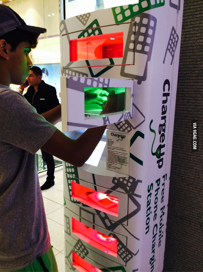 Lets you charge your phone while youre in the mall (Dubai) 9GAG