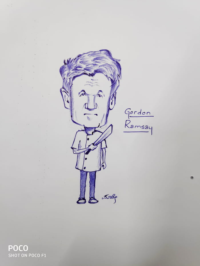 Gordon Ramsay drawn on 9  12 bristol medium with charcoal  rdrawing