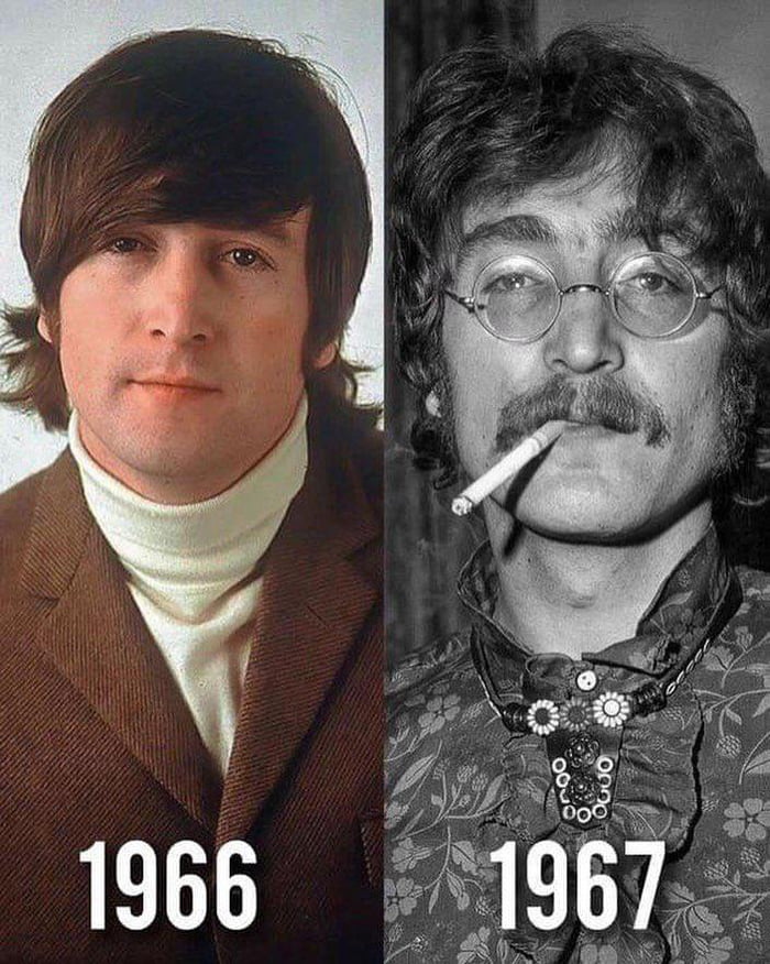 John Lennon 1 year apart - 9GAG