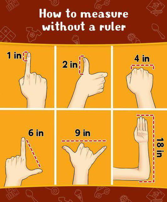 A cool guide how to measure without a ruler - 9GAG