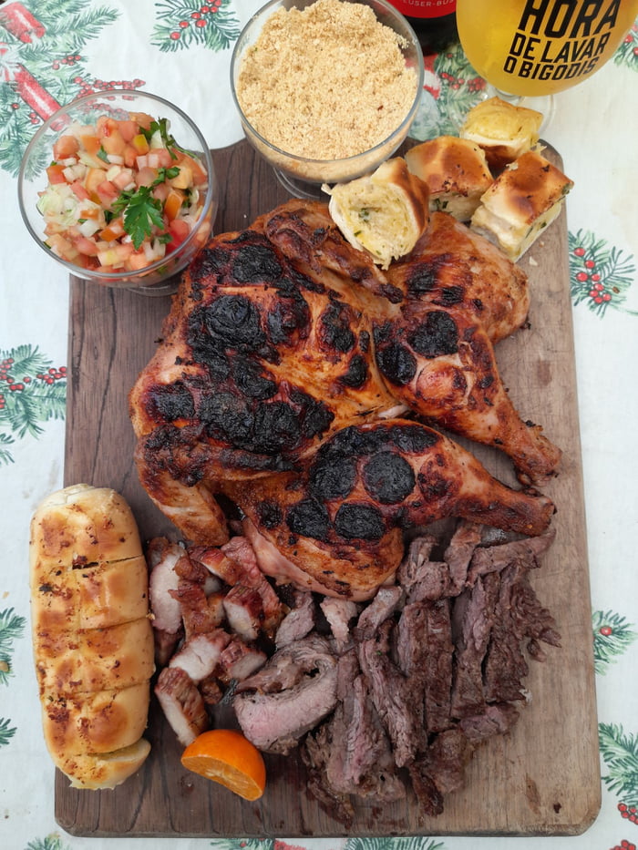 Bbq Table! Spatchcock Chicken, Pork (picanha), Flank Steak, Garlic ...