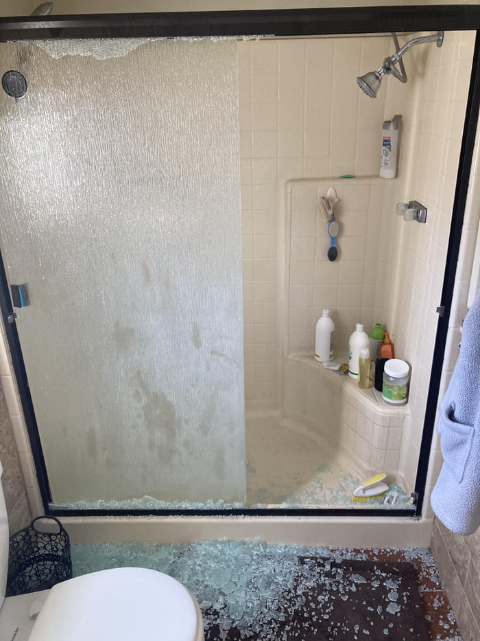 Sooo…. Exploding shower doors…. That’s a thing. 9GAG