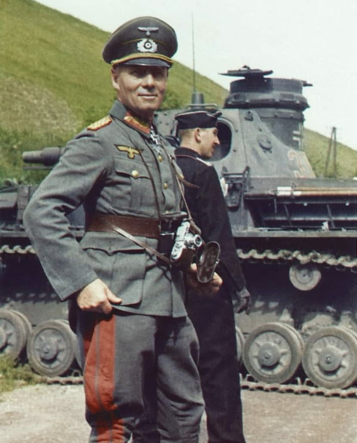 The "Desert Fox" Generalmajor Erwin Rommel at the Western Front. France,  1940, colorized. - 9GAG