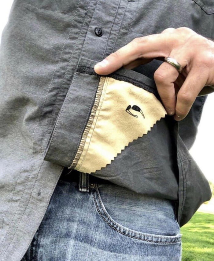 Shirt with glasses cleaner on the inside 9GAG