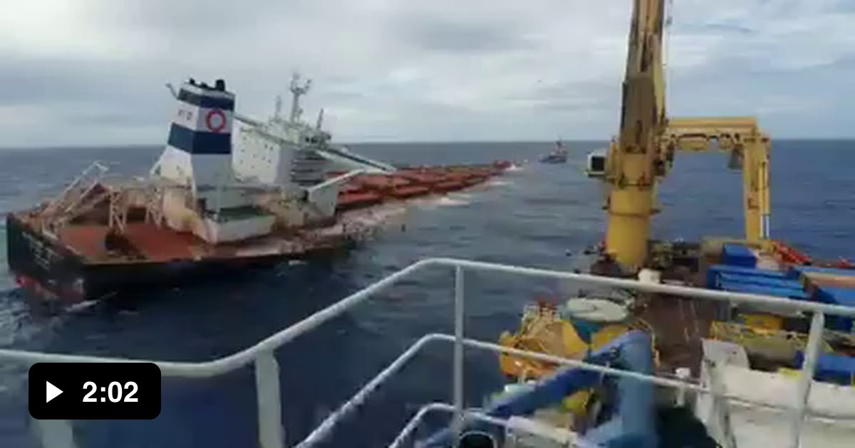 What could go wrong trying to drive an ore carrier (Sinks at 0:55) - 9GAG