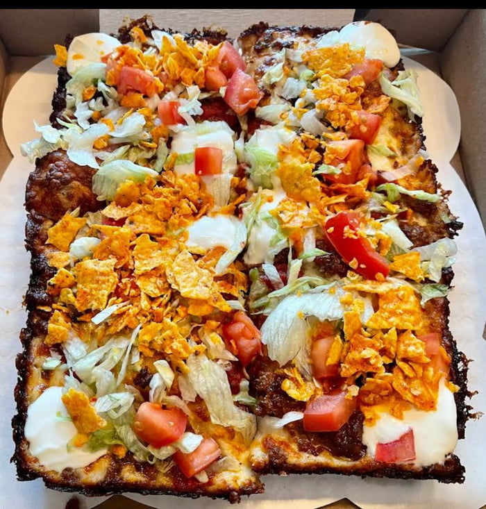 Taco pizza Detroit style 9GAG