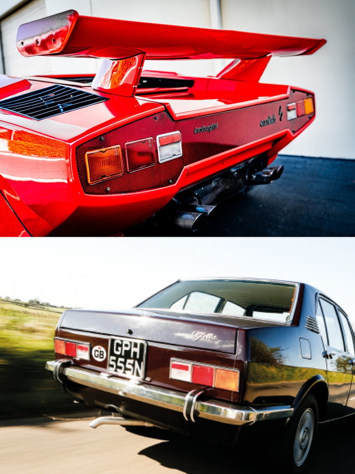 Lamborghini Countach has the same tail lights as Alfa Romeo ...