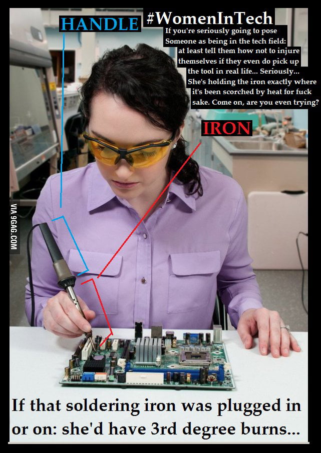 There's something wrong with this WomenInTech poster 9GAG