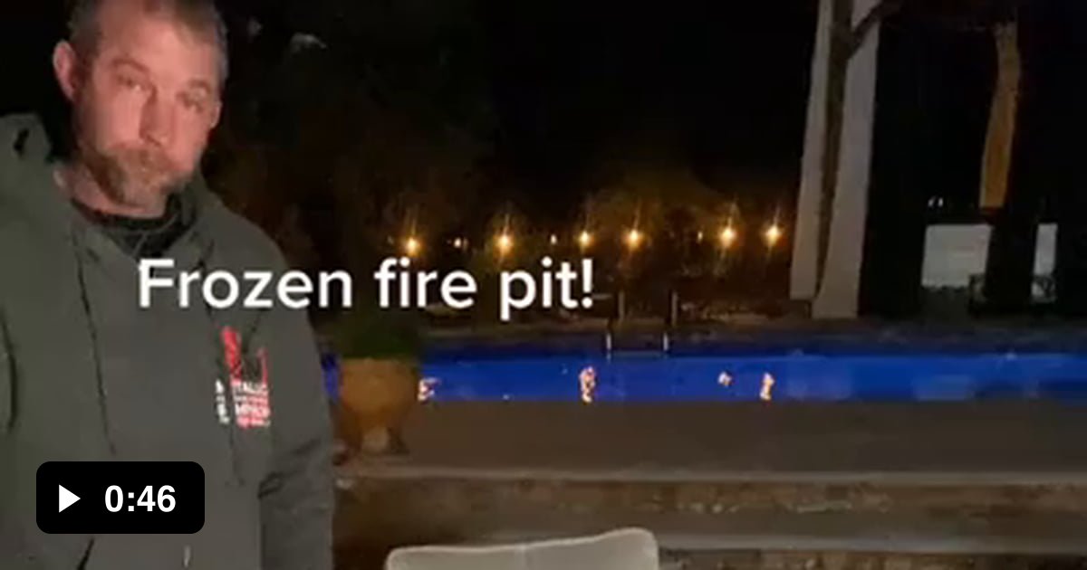 Lighting the frozen fire pit. 9GAG