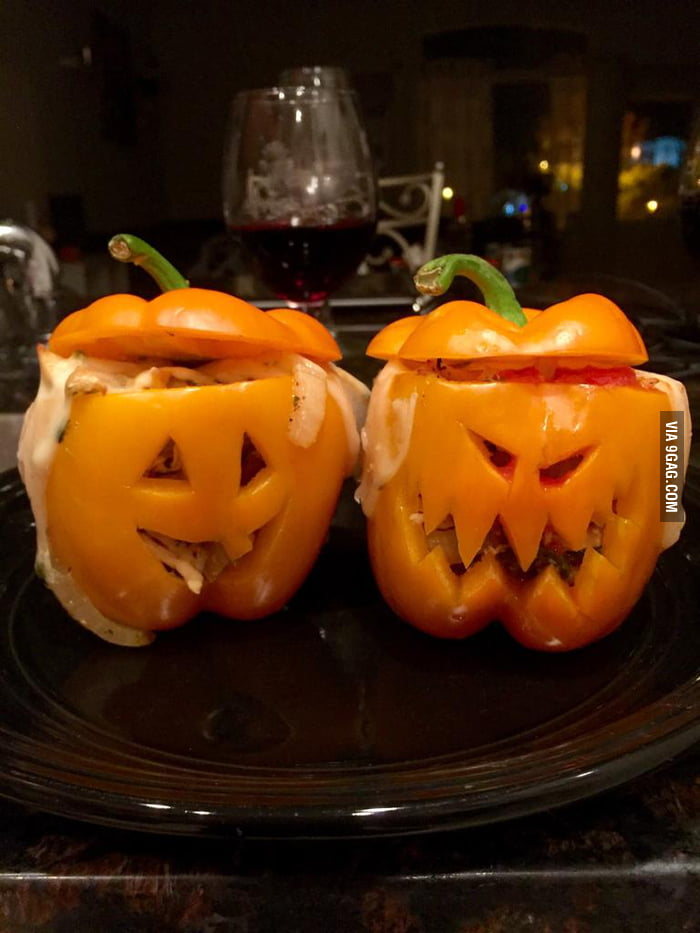 Halloween stuffed peppers! - 9GAG