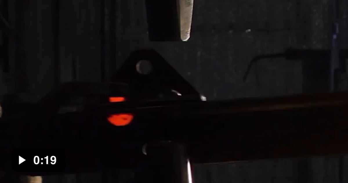 The satisfying process of installing a red hot rivet. - 9GAG