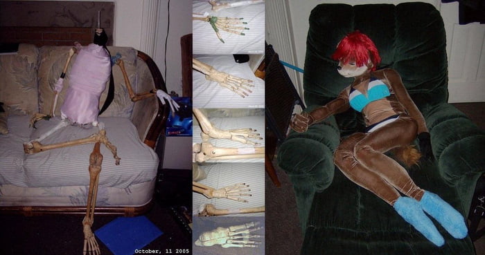 Ok, so...some lunatic made a Sally Acorn sex doll out of a real human  skeleton