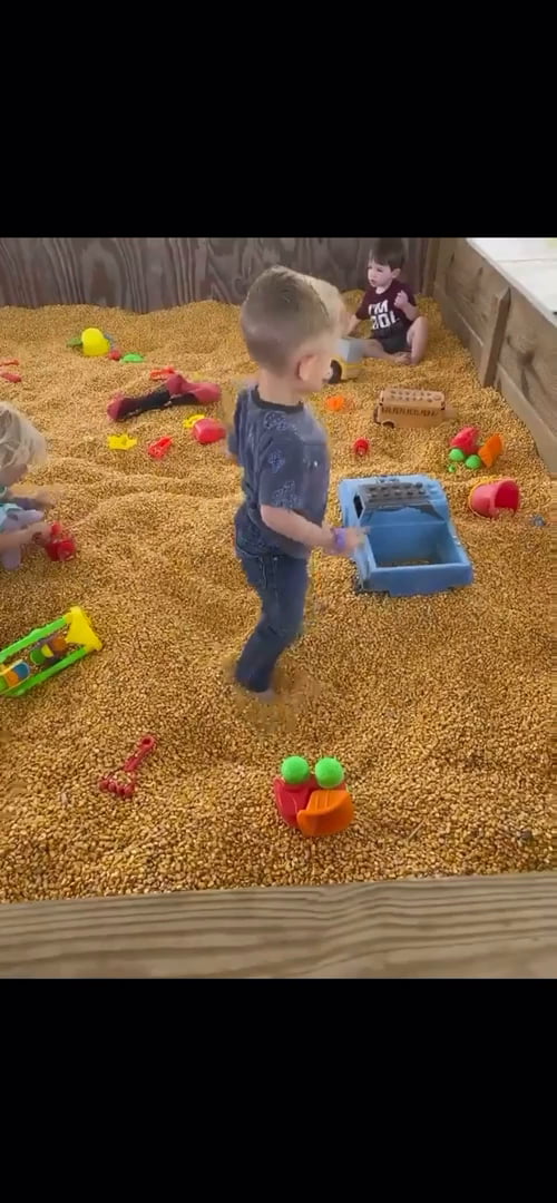 Kid demonstrates “how an ostrich works” in a corn pit - 9GAG