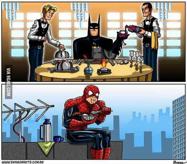 Batman vs spiderman : Daily life - 9GAG
