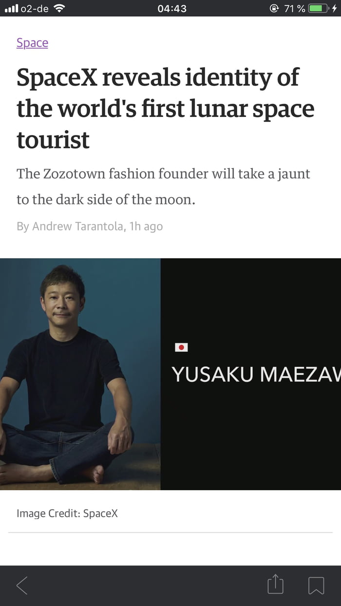 First SpaceX tourist will be a japanese - 9GAG