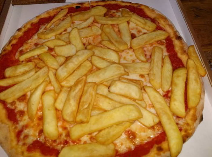 Im on vacation in Italy right now and ordered a pizza with fries on top