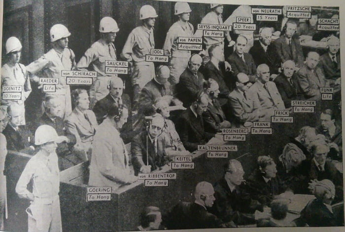 Photo Of Sentencing From The Nuremberg Trials With The Name Of The