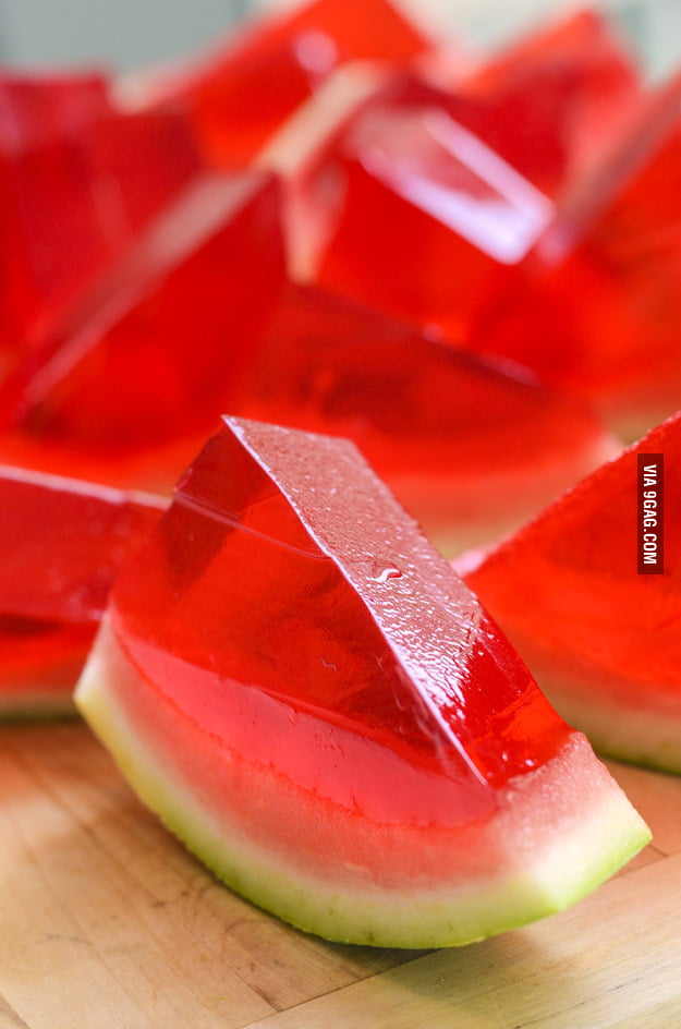 Watermelon jello shots inside a watermelon - 9GAG