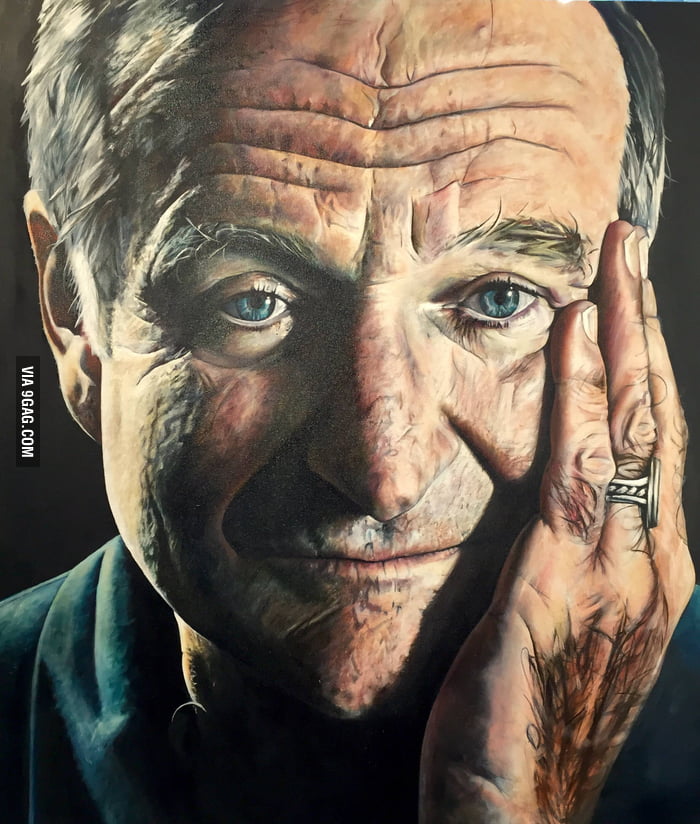 Tribute painting of Robin Williams - 9GAG