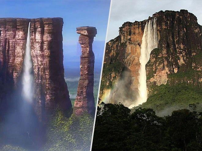 Paradise Falls in Up is based off of Angel Falls in Venezuela