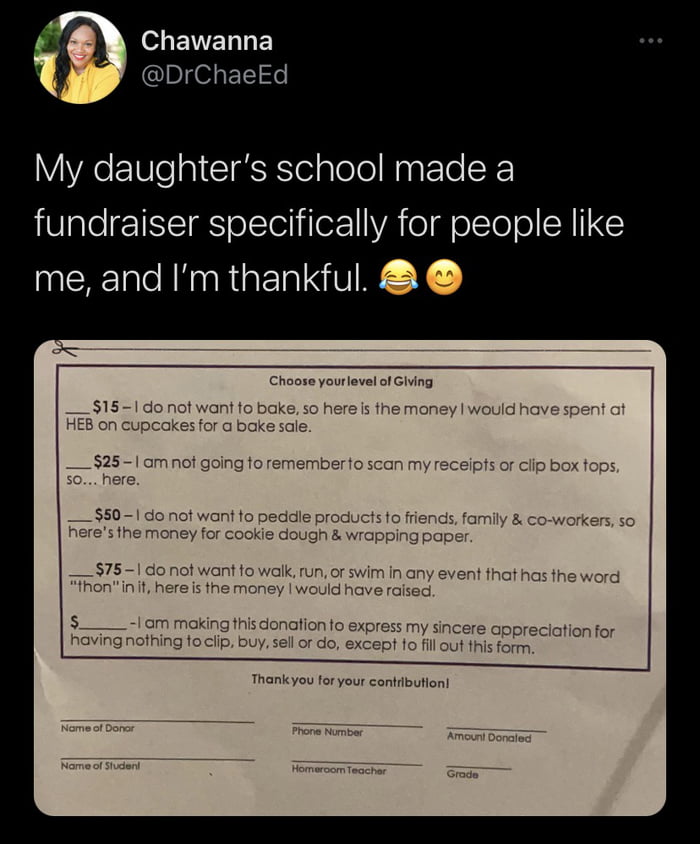 Finally, an accurate school fundraiser - 9GAG