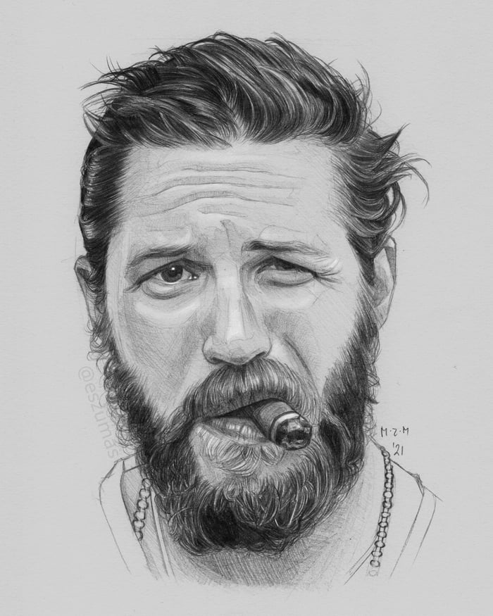 I've made a pencil portrait of Tom Hardy - 9GAG