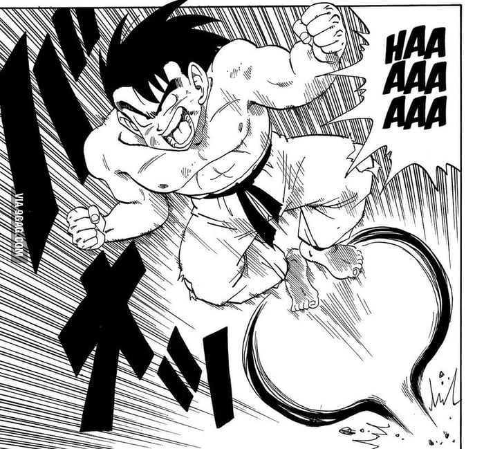 Let's not that Goku did a kamehameha with his feets during the