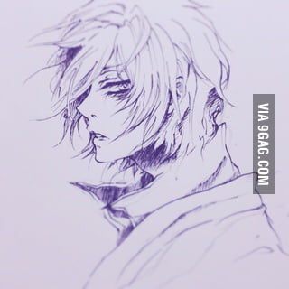 Pen sketch I did. Sakata Gintoki, Gintama. Any constructive criticism