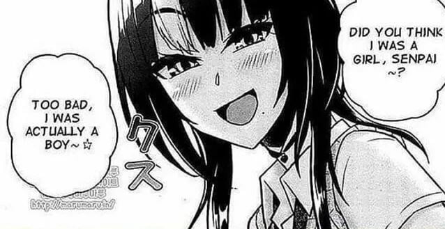 But i was realize. Семпай тоо. мем she was a girl he was a boy. actually i was real manga.