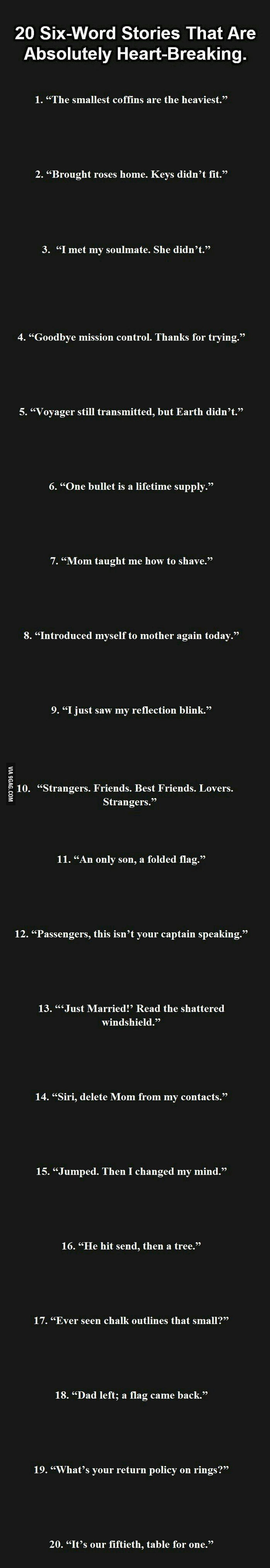 Shortest sad stories - 9GAG