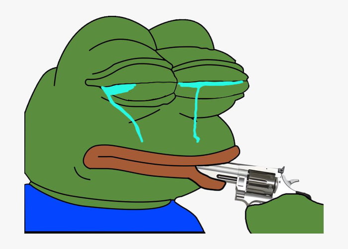 Oh no, you scrolled too far and found a suicidal Pepe. Nothing will ...