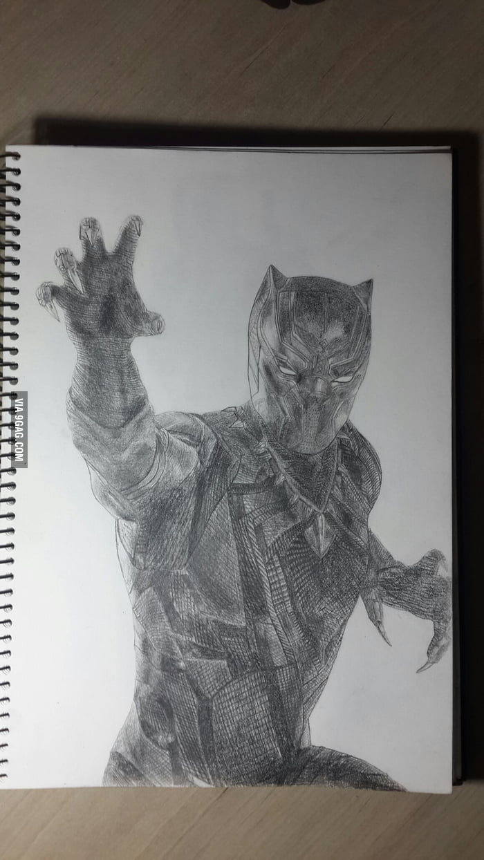 Decided to draw black panther, what do you guys think? - 9GAG