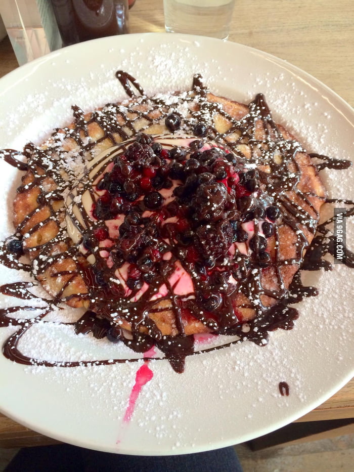 Chocolate pancake with vanilla yogurt and fresh berries from London's ...