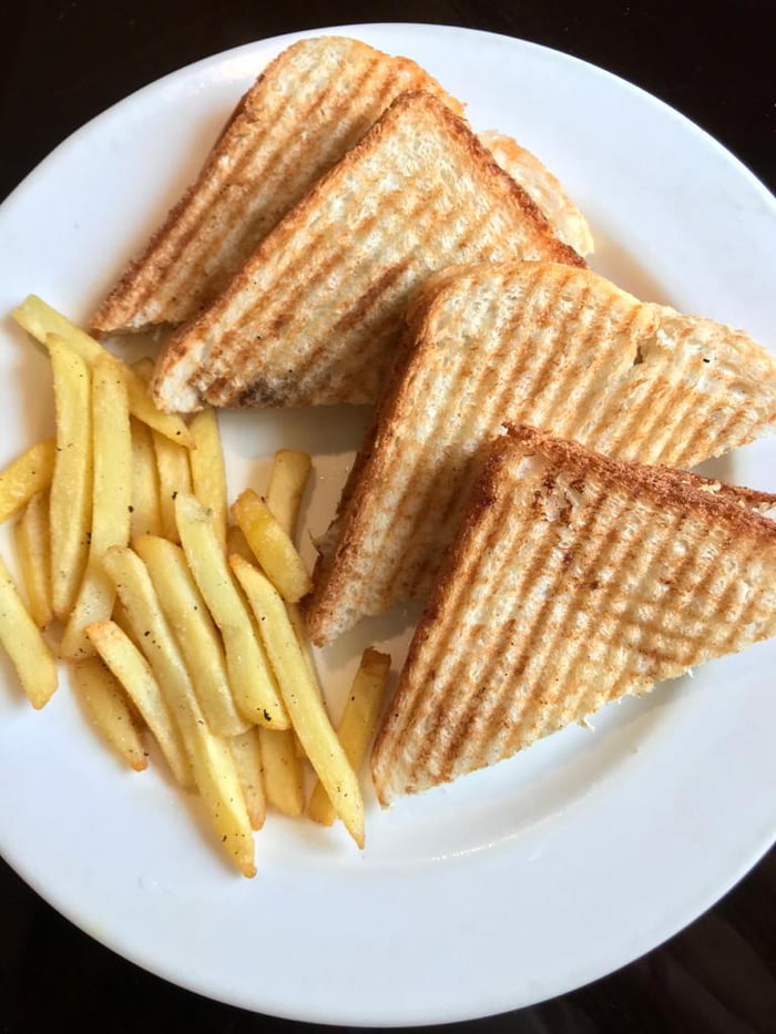 Grilled Chicken Sandwich With Fries For Evening Gag