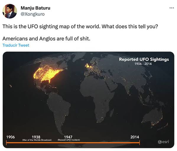 UFO crew members only speak English; or the government and the media