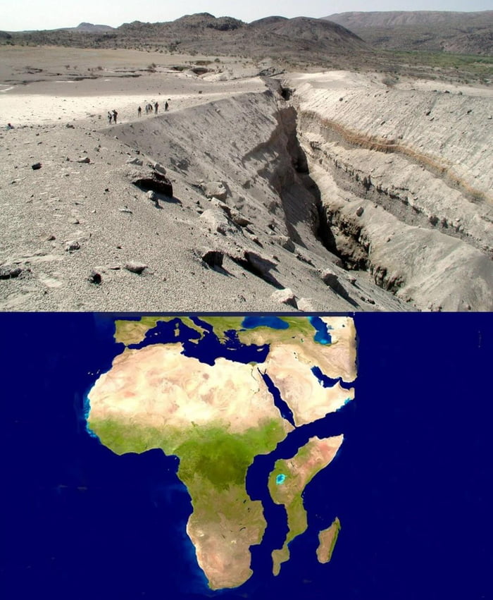 A new ocean is forming in Africa along a 35mile crack that opened up