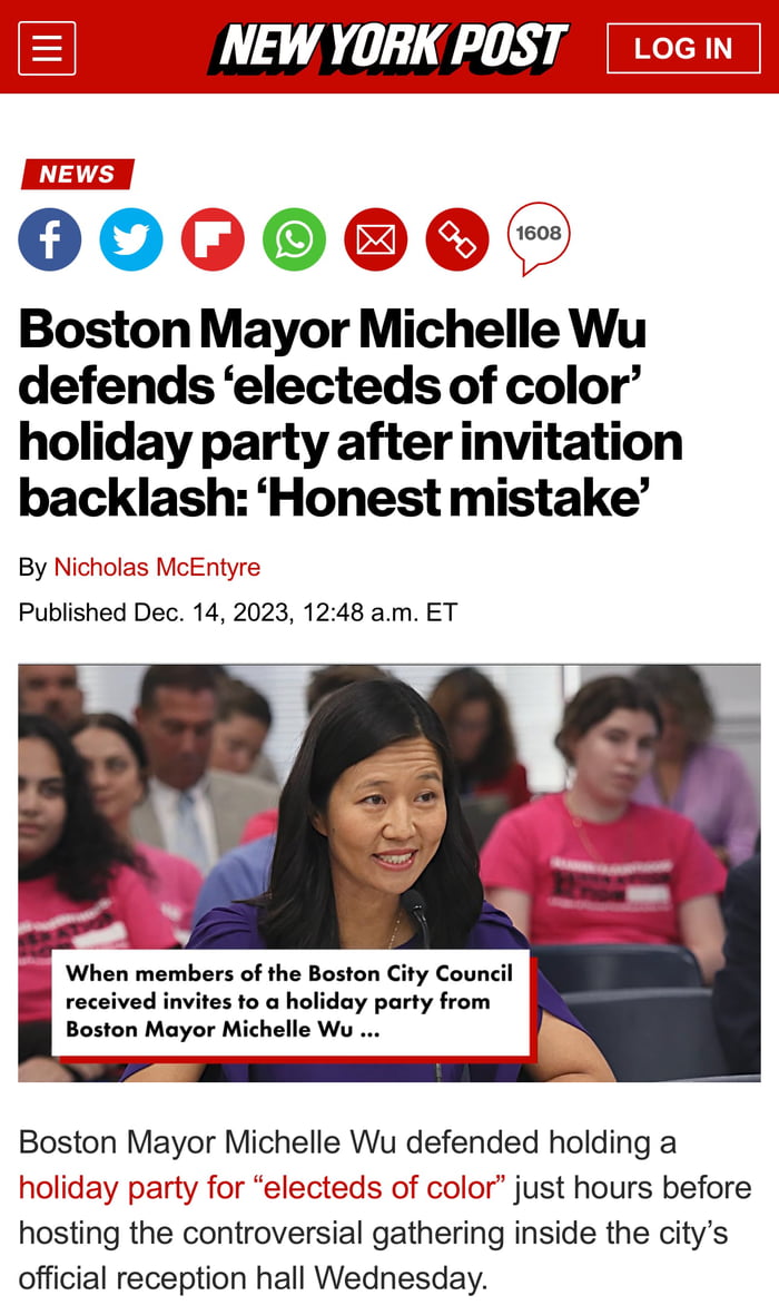 Boston Mayor Doubles Down, Defends “no Whites” Christmas Party - 9GAG