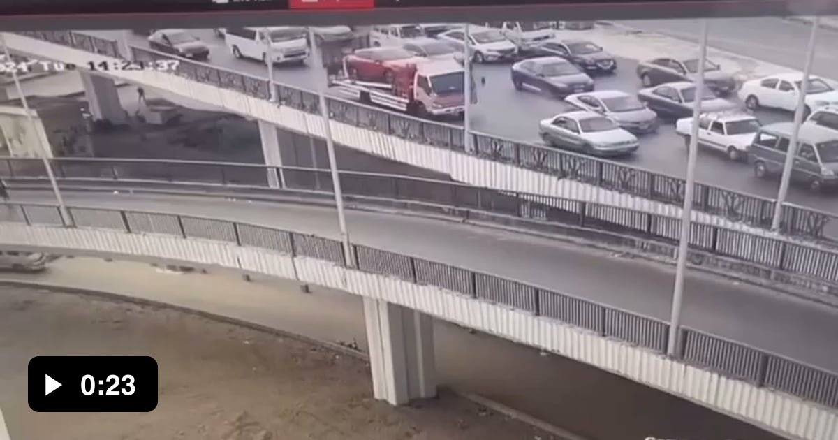 Truck Smashes Into Traffic On A Congested Bridge Gag