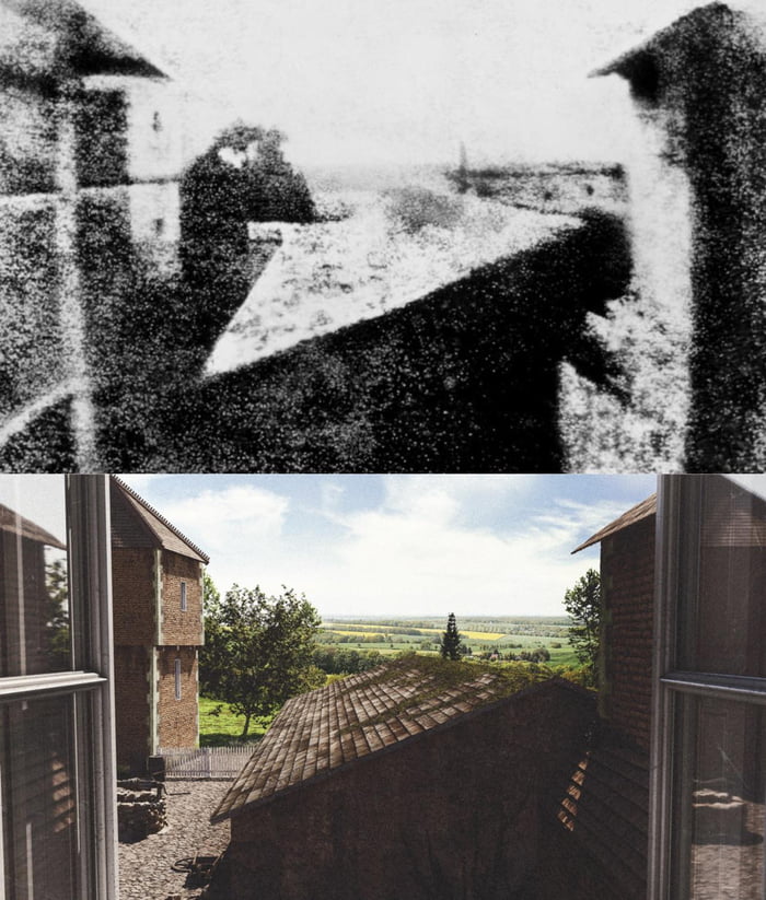 Worlds Oldest Photo (top) Modern Remake (bottom) - 9GAG