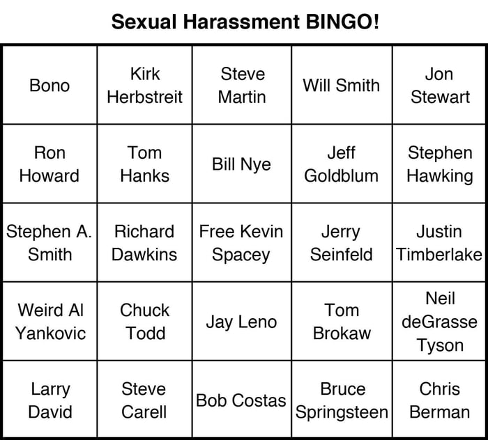 Sexual Harassment Bingo - 9GAG