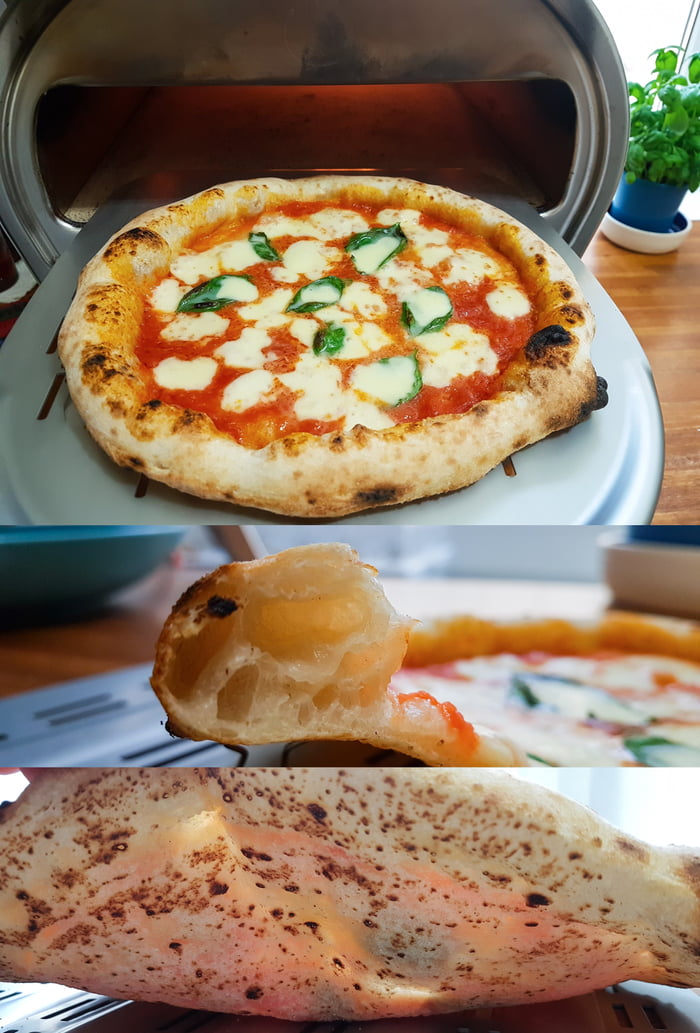 Neapolitan Pizza Margherita. 70 hours in total of dough fermentation
