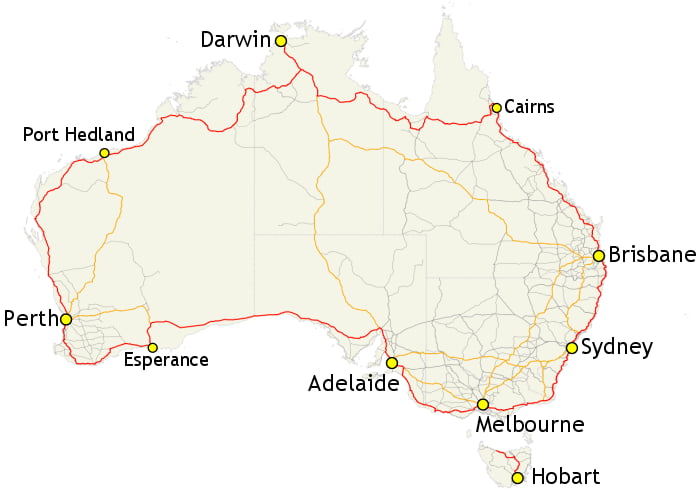 Highway 1, Australia is the world's longest national highway at 14,500 ...