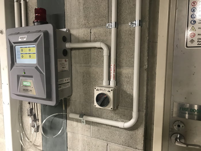 This main power switch for the refrigerant gas monitor looks like a